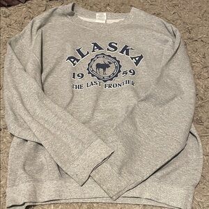 Gildan Gray Alaska Graphic Crewneck Sweater